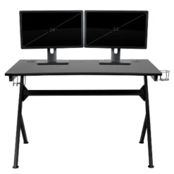 Emma And Oliver Black Computer Table Gaming Desk - Headphone Holder And 2 Cable Management Holes 19 Emma And Oliver Black Computer Table Gaming Desk - Headphone Holder And 2 Cable Management Holes -Emma And Oliver GUEST 93f225ad ba19 4943 a383 4ac4765c4f85