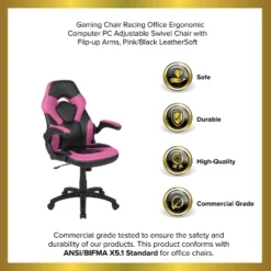 Emma And Oliver Gaming Racing PC Chair With Flip-up Arms -Emma And Oliver GUEST 959ade81 029d 4f95 a2c2 6df6a27d0373