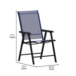 Emma And Oliver Outdoor Folding Patio Sling Chair / Portable Chair (2 Pack) -Emma And Oliver GUEST 966890cc aede 440c 9c00 e1099405293e