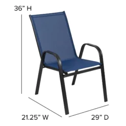Emma And Oliver 5 Pack Navy Outdoor Stack Chair With Flex Comfort Material - Patio Stack Chair -Emma And Oliver GUEST 96732fec 36a4 46be a747 92c1e8285fdd