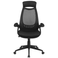 Emma And Oliver High Back Black Mesh Executive Swivel Office Chair With Flip-Up Arms -Emma And Oliver GUEST 96d828fe 75a1 40ef 8c9e f569eb0b7a75