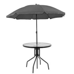 Emma And Oliver 6 Piece Patio Garden Set With Table, Umbrella And 4 Folding Chairs -Emma And Oliver GUEST 97adeb93 f701 4bfb a0e1 2706951484c6