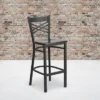 Emma And Oliver 2 Pack "X" Back Metal Restaurant Barstool