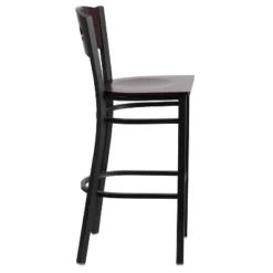 Emma And Oliver Black Decorative 3 Circle Back Metal Restaurant Dining Barstool -Emma And Oliver GUEST 98edf236 ff4e 4a0a a03f fbeb2358df58