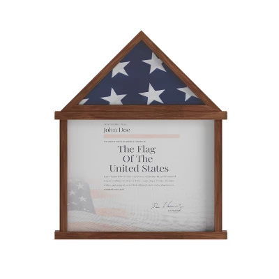 Emma And Oliver Small Solid Wood Memorial Flag Case With Certificate Holder And Shadow Box Display 8 Emma And Oliver Small Solid Wood Memorial Flag Case With Certificate Holder And Shadow Box Display - Image 8