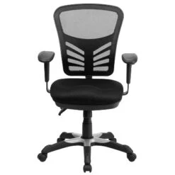 Emma And Oliver Mid-Back Black Mesh Multifunction Ergonomic Office Chair With Adjustable Arms -Emma And Oliver GUEST 99cafc51 bb9e 48aa befd f3c082d5fb0b
