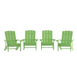 Emma And Oliver 4 Pack Outdoor All-Weather Poly Resin Wood Adirondack Chairs -Emma And Oliver GUEST 99dc4907 d57b 4817 867f 24a5a5c81a78
