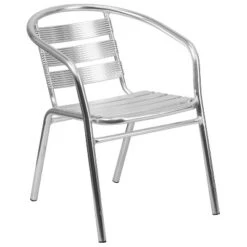 Emma And Oliver 4 Pack Heavy Duty Commercial Aluminum Indoor-Outdoor Slat-Back Stack Chair -Emma And Oliver GUEST 9a17a1dd a673 4757 80e6 c94b8f7e51a0