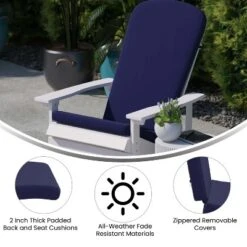 Emma And Oliver Set Of Two All-Weather Polyresin Adirondack Chairs With Cushions -Emma And Oliver GUEST 9ad8a1d2 b769 4bc0 a551 f4c271dd2a62