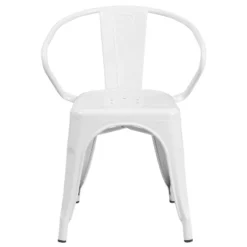 Emma And Oliver Commercial Grade Colorful Metal Indoor-Outdoor Chair With Arms -Emma And Oliver GUEST 9b3f91a1 5f4e 4976 9461 ef41bad9249b