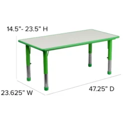 Emma And Oliver 23.625"W X 47.25"L Rectangular Plastic Height Adjustable Activity Table -Emma And Oliver GUEST 9b9263b2 48d1 4b18 bf7c 6f3aadaeb227