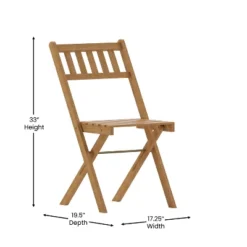 Emma And Oliver Set Of 2 All Natural Weather Resistant Acacia Wood Folding Patio Bistro Chairs In A Natural Finish With Protective Teak Oil Layer -Emma And Oliver GUEST 9c296413 95bf 49c0 a8be bd3e89959aa6
