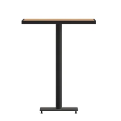 Emma And Oliver Outdoor Bar Height Table With Faux Teak Poly Slats -Emma And Oliver GUEST 9cfaeb4e 8174 4e83 a5f6 1b2a4ad513c1