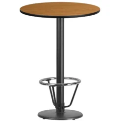Emma And Oliver 30" Round Laminate Bar Table With 18" Round Foot Ring Base -Emma And Oliver GUEST 9d1e3230 bed2 4932 b19c a7449dcade41