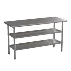 Emma And Oliver NSF Certified Stainless Steel 18 Gauge Work Table With 2 Undershelves -Emma And Oliver GUEST 9d32af96 c2e1 4e06 be19 8dce0b2ac092