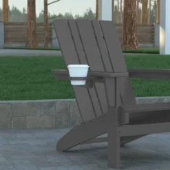 Emma And Oliver Set Of 2 Adirondack Chairs With Cup Holders, Weather Resistant HDPE Adirondack Chairs -Emma And Oliver GUEST 9d3704c0 859b 468b b6ed bd257d4b9a00