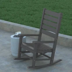 Emma And Oliver Set Of 2 Contemporary Rocking Chairs, All-Weather HDPE Indoor/Outdoor Rockers -Emma And Oliver GUEST 9d6676b2 4eca 4fa8 88c4 9069f3c04403