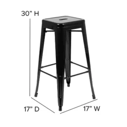 Emma And Oliver 4 Pack 30" High Metal Indoor Bar Stool - Stackable Stool -Emma And Oliver GUEST 9d6d6c1a 05aa 413c 9b4d 9fb3a19e6d6e