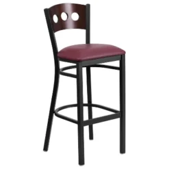 Emma And Oliver Black Decorative 3 Circle Back Metal Restaurant Dining Barstool -Emma And Oliver GUEST 9d76cccc e42c 4458 9297 4610817bc49f