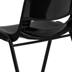 Emma And Oliver Kid's Black Ergonomic Shell Stack Chair - Black Frame And 14"H Seat -Emma And Oliver GUEST 9d79ac69 7aa5 48c6 91f0 591f539b4776