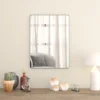 Emma And Oliver Powder Coated Metal Decorative Wall Hanging Mirror With Rounded Corners; Hangs Horizontally Or Vertically