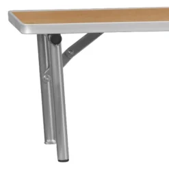 Emma And Oliver 72" X 12" X 12" Birchwood Bar Top Riser With Silver Legs -Emma And Oliver GUEST 9dcafb0d dcc6 460e 9eae 990527396921