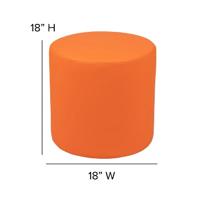Emma And Oliver 18"H Soft Seating Flexible Circle For Classrooms And Common Spaces - Orange 5 Emma And Oliver 18"H Soft Seating Flexible Circle For Classrooms And Common Spaces - Orange - Image 5