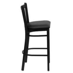Emma And Oliver Black Vertical Back Metal Restaurant Dining Barstool -Emma And Oliver GUEST 9ea74be2 957f 44c3 8002 c4697cd54a33
