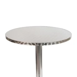 Emma And Oliver Indoor/Outdoor 23.5"H Aluminum Round Bar Height Table With Cross Base -Emma And Oliver GUEST 9effdfd2 6ea4 48b7 ba8c 7a5608592d57