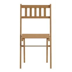 Emma And Oliver Set Of 2 All Natural Weather Resistant Acacia Wood Folding Patio Bistro Chairs In A Natural Finish With Protective Teak Oil Layer -Emma And Oliver GUEST 9f5ef73e 0ba3 4143 b824 c200f4df3b7d