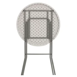 Emma And Oliver 2.63-Foot Round Granite White Plastic Bar Height Folding Event Table -Emma And Oliver GUEST 9f8847b2 2c4c 49e2 9d46 60c0d66caf7a