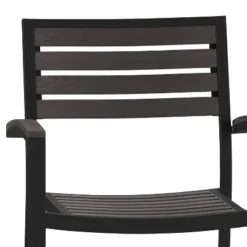 Emma And Oliver Set Of 2 Stackable All-Weather Aluminum Patio Chairs With Faux Teak Slats -Emma And Oliver GUEST a097d048 3ca7 42cc 8c63 a5bd89c34684