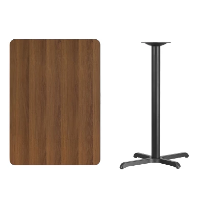 Emma And Oliver 30"x42" Rectangular Laminate Bar Table With 23.5"x29.5" Base 1 Emma And Oliver 30"x42" Rectangular Laminate Bar Table With 23.5"x29.5" Base
