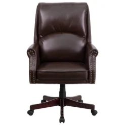 Emma And Oliver High Back Pillow Back Leather Executive Swivel Office Chair With Arms -Emma And Oliver GUEST a0c441b2 6f6a 4ebd a0ae 32d33ae9c788