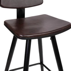 Emma And Oliver Set Of 2 Commercial Grade LeatherSoft Barstools With Gold Tipped Iron Legs -Emma And Oliver GUEST a1121529 ed89 472d 8991 2394b471c4b8