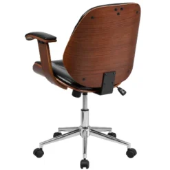 Emma And Oliver Mid-Back Black LeatherSoft Executive Ergonomic Wood Swivel Office Chair - Arms 15 Emma And Oliver Mid-Back Black LeatherSoft Executive Ergonomic Wood Swivel Office Chair - Arms -Emma And Oliver GUEST a17fee00 4e0d 4699 81f2 cf066dfa58e1