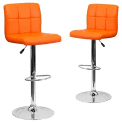 Emma And Oliver 2 Pack Contemporary Quilted Vinyl Adjustable Height Barstool With Chrome Base -Emma And Oliver GUEST a1f7bd93 965b 4000 afd9 0f17b7c4deb8