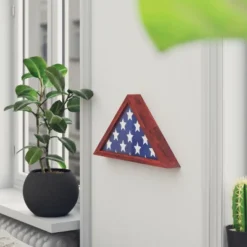 Emma And Oliver Rustic Military Flag Shadow Box For 9.5' X 5' American Veteran Burial Flag - Wall Mount Or Freestanding -Emma And Oliver GUEST a1f89155 668e 43cb a72b 13a0d9bb64fd