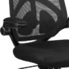 Emma And Oliver High Back Black Mesh 2-Paddle Ergonomic Office Chair Adjustable Lumbar, Arms