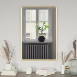 Emma And Oliver Wall Mirror With Silver Backing For Clarity And Shatterproof Glass For Entryways, Bathrooms & More -Emma And Oliver GUEST a2880cc9 4c47 4147 b8d5 ff62ec5d027e