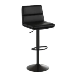Emma And Oliver Set Of Two Upholstered Height Adjustable Swivel Mid-Back Stools With Comfortable Foam Padding And Steel Base -Emma And Oliver GUEST a2f6a552 d2be 4428 b771 819958c23cc8