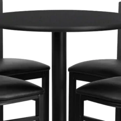 Emma And Oliver 30" Round Laminate Table Set With X-Base And 4 Ladder Back Stools -Emma And Oliver GUEST a352a22b 136e 4bf8 9981 814df96d44af