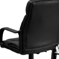Emma And Oliver Mid-Back Ergonomic Massaging Black LeatherSoft Executive Swivel Office Arm Chair -Emma And Oliver GUEST a35e2b50 120a 4d84 877a 48f104eee99e