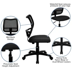 Emma And Oliver Mid-Back Mesh Swivel Task Office Chair 15 Emma And Oliver Mid-Back Mesh Swivel Task Office Chair -Emma And Oliver GUEST a3f55856 8132 4dd6 9502 6476ceeec051