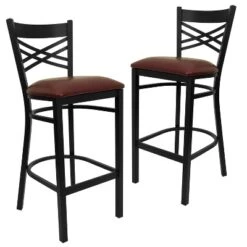 Emma And Oliver 2 Pack "X" Back Metal Restaurant Barstool -Emma And Oliver GUEST a457f9e0 055f 4f73 bb72 e152d4e8aaca