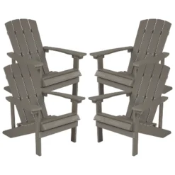 Emma And Oliver 4 Pack Outdoor All-Weather Poly Resin Wood Adirondack Chairs -Emma And Oliver GUEST a4a37719 70d8 44b9 97c5 5b3fe12ad1e0