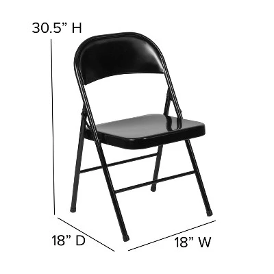 Emma And Oliver 4 Pack Double Braced Commercial Party Events Steel Metal Folding Chair 4 Emma And Oliver 4 Pack Double Braced Commercial Party Events Steel Metal Folding Chair - Image 4