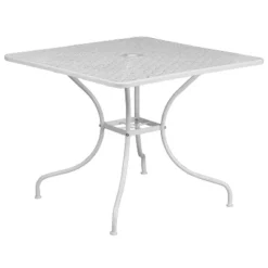Emma And Oliver Commercial Grade 35.5" Indoor-Outdoor Steel Patio Table With Umbrella Hole -Emma And Oliver GUEST a501d4dd cf78 48f8 b329 88554a1b716e