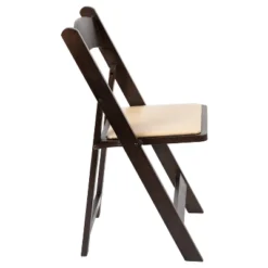 Emma And Oliver Chocolate Wood Folding Chair With Detachable Vinyl Padded Seat -Emma And Oliver GUEST a5653cb0 59bd 458a a4fc 34a21bc5560f