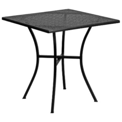 Emma And Oliver Commercial Grade 28" Square Colorful Metal Garden Patio Table -Emma And Oliver GUEST a5bfa13a 9d2e 47e9 a916 a654e5537f4a